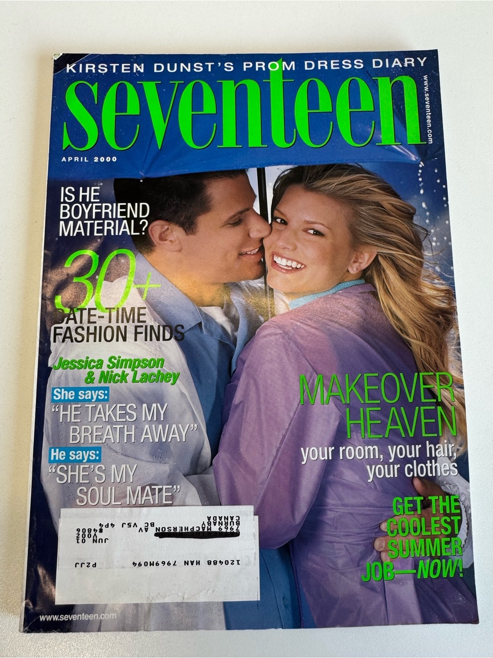 Seventeen 17 Teen Magazine April 2000 Jessica Simpson Nick Lachey